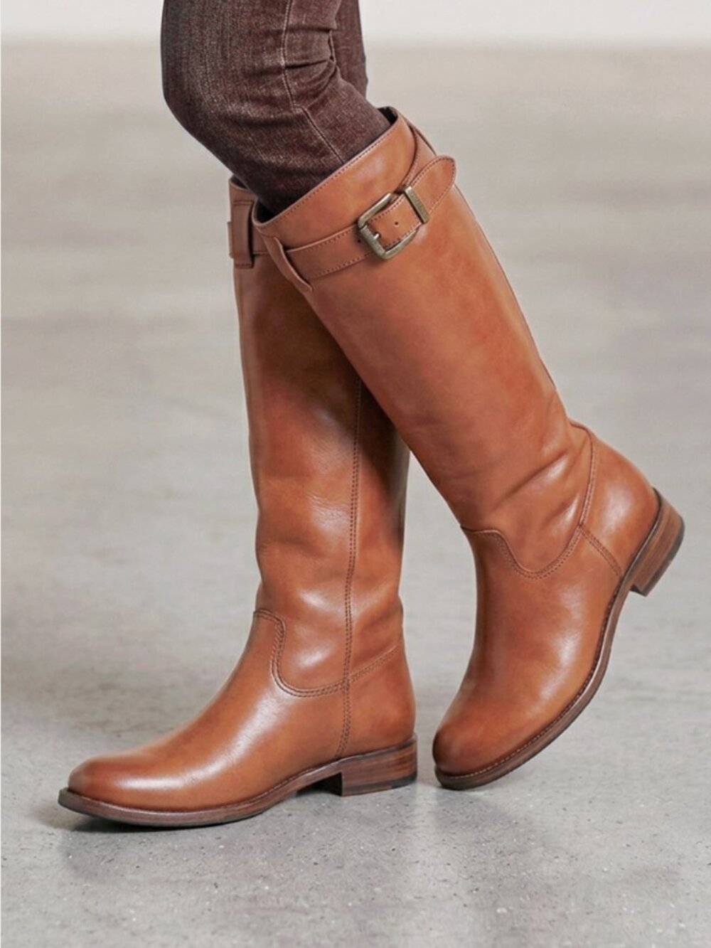 Franco Sarto (Premium Italian Collection) Genuine Leather Belted Riding Boot